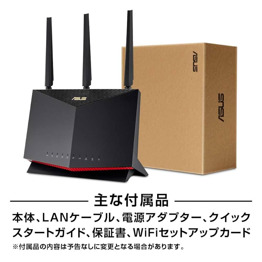 ASUS WiFi6 ゲーミングルーター RT-AX86U メッシュ機能付 ASUS、v6プラスやメッシュWi-Fiに対応したゲーミングルーター